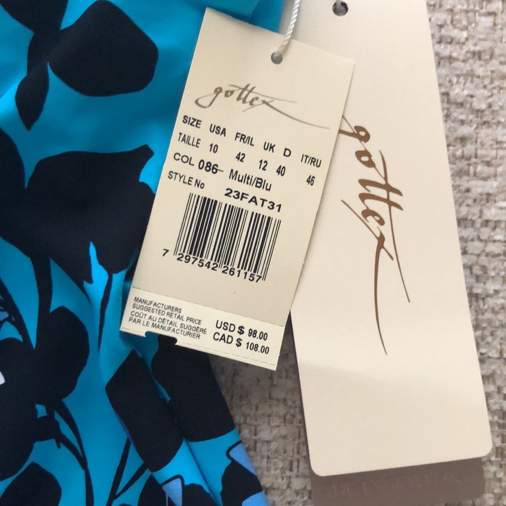 Gottex Swimwear Women's Floral Art Tankini - Blue Multi - Size 10 blue multi. - Picture 4 of 12